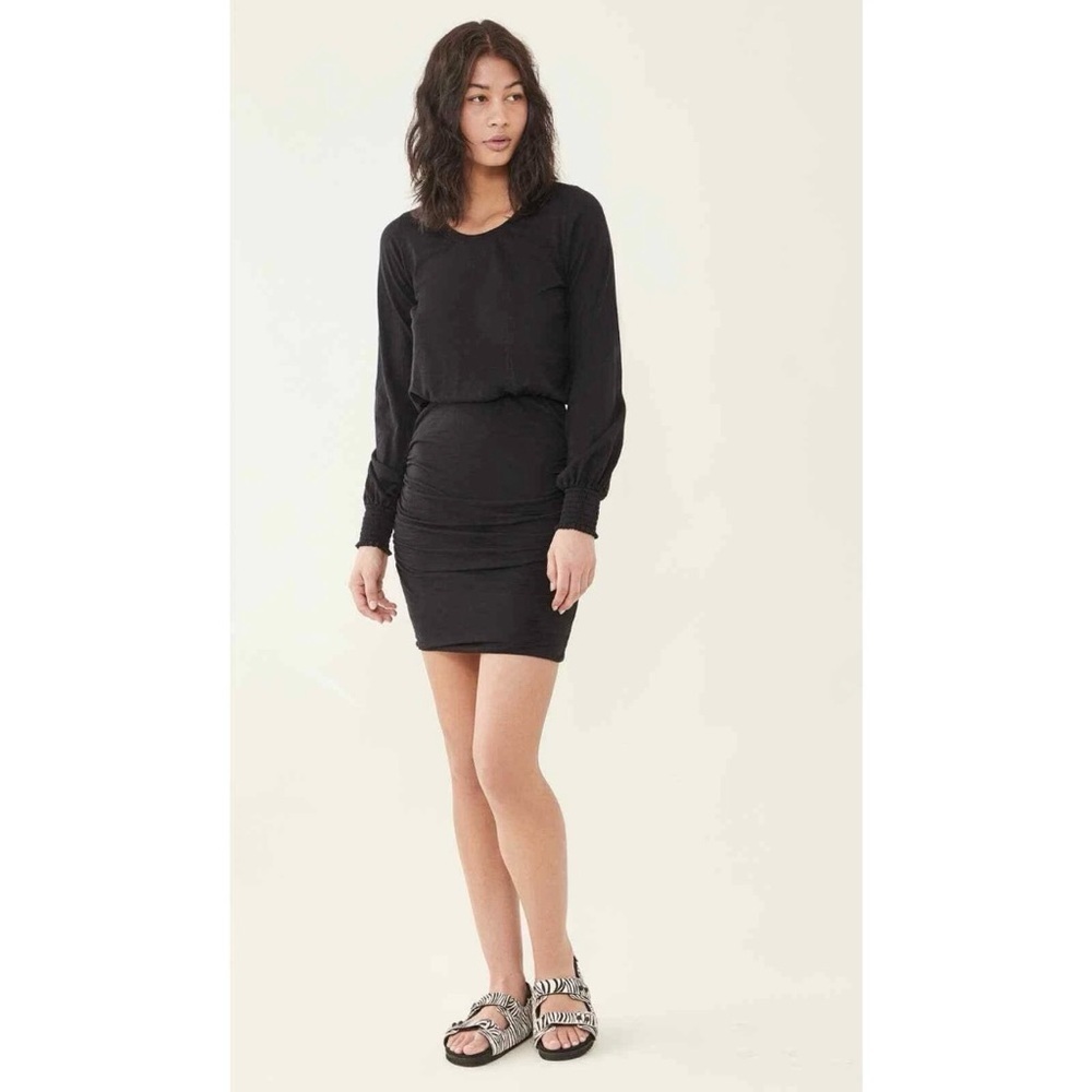 Sundry Black Round Neck Long Sleeve Blouson Stretch Pullover Mini Dress Sz 3 NWT - Picture 12 of 12